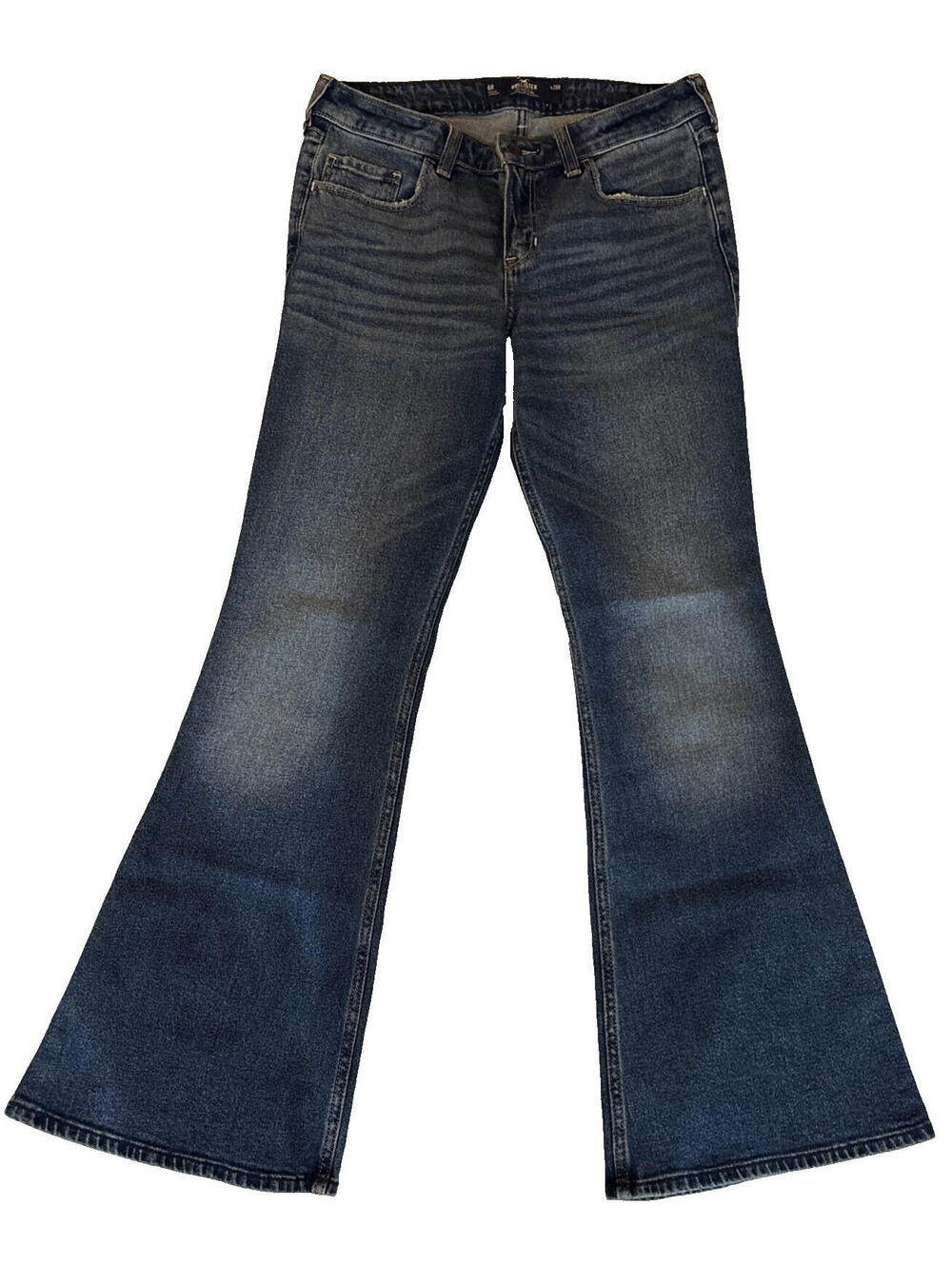 Hollister Women’s Vintage Low Rise Flare Jeans Stretch Medium Dark Wash Size 28
